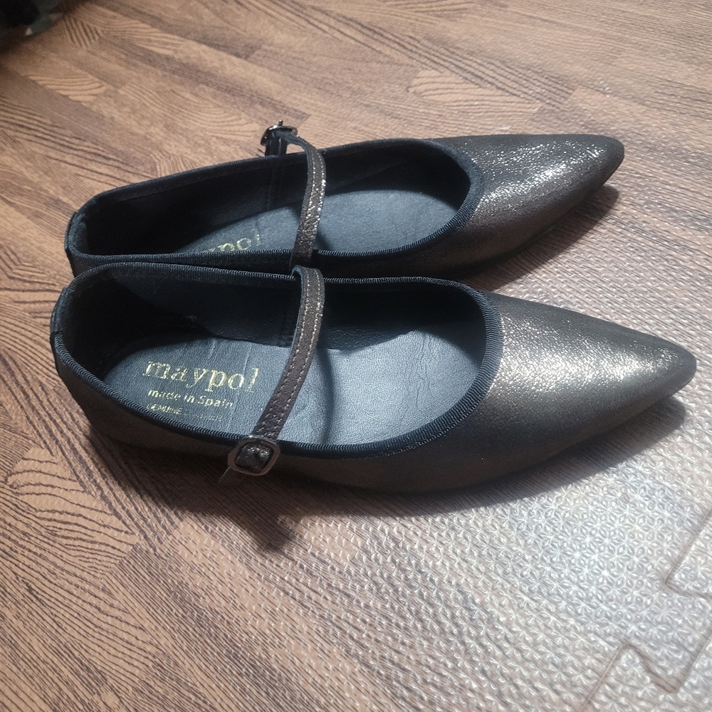 Maypol Anthropologie Rota Percival Mary Jane Flat in Bronze eu 37 US 6.5 - Picture 6 of 9